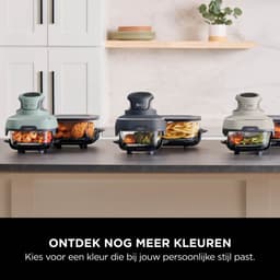 Ninja CRISPi 4-in-1 compact glazen kooksysteem - Airfryer, Roast, Recrisp, Keep Warm - Inclusief twee glazen schalen van 3.8L en 1.4L en bijpassende deksels - 2 Crisper-Plates - Groen - FN101EUSG — thumbnail 10