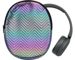 kwmobile Hoes voor Sony WH-CH520 / WH-CH510 / MDR-ZX110 Tas – Case voor Headset van Metallic Kunstleer en Nylon – meerkleurig