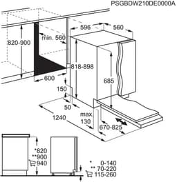 AEG FSE96808P - Inbouwvaatwasser - 14 couverts - Energielabel A — thumbnail 2