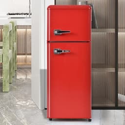 retrokoelkast, koel-vriescombinatie, 105,5 cm hoog, 41 cm breed, tweedeurig, met 92 liter totaal volume, 28 liter vriesvolume. Deurrek en glasrek. 116 kWh/jaar, -27掳C ~13掳C, LED-verlichting — thumbnail 13