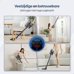 Olvy Steelstofzuiger Draadloos - 2 Accu's - Met Dweilfunctie - 5 Zuigniveaus - Vacuum Cleaner - Draadloze Snoerloze Stofzuiger - Zonder Zak - Op Accu - 350W - 35Kpa - Kruimeldief — thumbnail 13