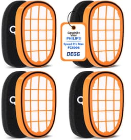 DEGG® - 4x filter geschikt voor Philips speedpro max aqua 7000 en 8000 series - steelstofzuiger - schuimfilter - vervangt fc5005/01 - cp0663/01 - cp1100/01 - wasbaar - multipack — thumbnail 1