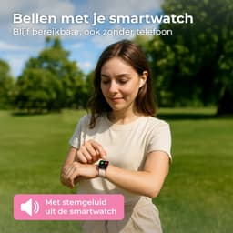 Nuvance Smartwatch Heren & Dames met Bluetooth - 45mm - Geschikt voor alle Smartphones - Stappenteller & Hartslagmeter - Roze — thumbnail 6