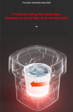 DailySupplies® Mini Wasmachine met Centrifuge - Voor Kleine Wasgoed - Meerdere Programma's - Roze — thumbnail 4