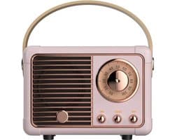 Retro bluetooth speaker- vintage decor - draagbare draadloze bluetooth speaker - Roze