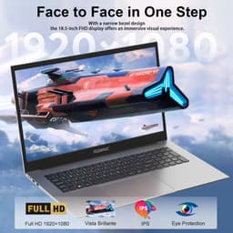 Acemagic AX18 18.5 inch Laptop Computer - Ryzen 4300U Processor(tot 3,7 GHz) - 7000 mAh Battery - 16GB DDR4 RAM 512GB SSD - WiFi 5 - Type C - Grijs — thumbnail 4
