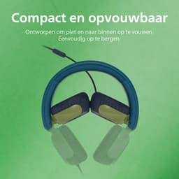 PHILIPS TAK2000CT - On Ear bedrade opvouwbare hoofdtelefoon voor kinderen - beperkt volume, Audio delen, 3,5 mm- en USB-C-kabel meegeleverd - Kristal Groen — thumbnail 3