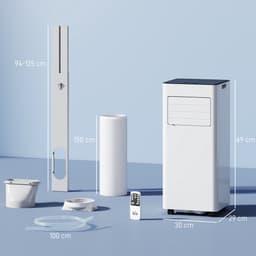 HOMCOM-Mobile Klimageräte aus ABS, Stahl Weiß — thumbnail 7
