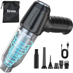 Sireza T2 - 3-in-1 kruimeldief - kruimelzuiger - kruimeldief snoerloos -6 opzetstukken - mini handstofzuiger - nat en droog - thuis, dierenhaar en auto - air duster - opbergtas — thumbnail 1
