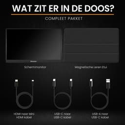 Elcostar Portable Monitor 15.6 Inch - Touchscreen - Full HD - IPS Beeldscherm - USB-C monitor - Draagbare Gaming Monitor - HDMI - 2025 model — thumbnail 3