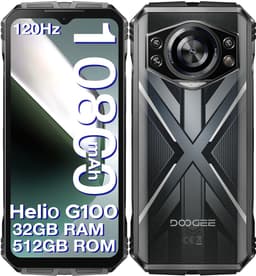 DOOGEE S CYBER PRO 4G - Robuuste Smartphone - Robuuste Telefoon - 32 GB RAM + 512 GB ROM /2TB TF - 6,6 Inth + 120Hz - 10800mAh/33W - Helio G100 - Vingerafdrukherkenning - Face ID - 20MP nachtzichtcamera - Zilver — thumbnail 1
