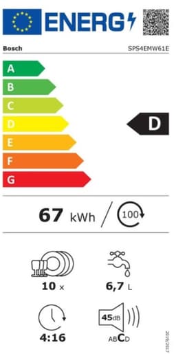 Bosch SPS4EMW61E - Serie 4 - Vrijstaande Vaatwasser - Wit — thumbnail 11