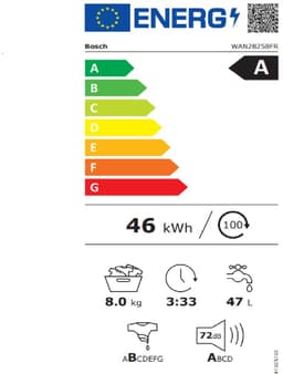Bosch Serie 4 WAN28258FR wasmachine Voorbelading 8 kg 1400 RPM Wit - FR Display — thumbnail 9