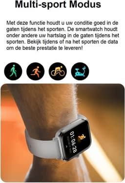 Belesy® HEAVEN – Smartwatch Dames – Smartwatch Heren – Horloge – 1.85" Kleurenscherm – Stappenteller – Hartslagmeter – Bloeddrukmeter – Slaapmonitor – Split Screen – Stembediening – Sportmodus – Bluetooth 5.1 – Goud - Moederdag — thumbnail 8