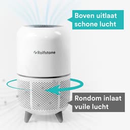 Rolfstone Air Balance Luchtreiniger – HEPA 13 + koolstoffilter – CADR 160 m³/u – Voor ruimtes tot 34 m² – Vermindert stof en pollen – 3 standen + slaapstand + automatische stand – Luchtkwaliteitsindicator — thumbnail 7