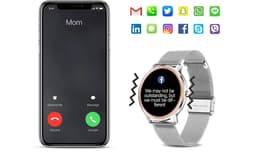 Belesy® VENUS - Smartwatch Dames Rose goud - Horloge - 1.1 inch - Kleurenscherm - Stappenteller - Bloeddruk - Hartslag - Maak je eigen wijzerplaat - Staal – Goud - Moederdag — thumbnail 10
