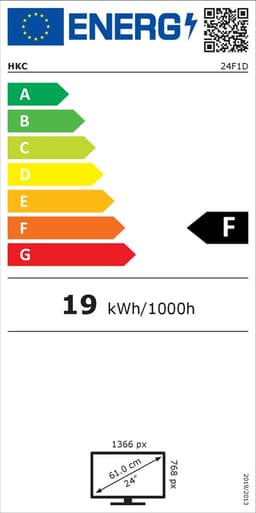 HKC 24F1D-A2EU FHD 1920x1080 LED-tv van 60 cm (24 inch) (Triple Tuner (DVB-C / -T2 / -S2), CI+, HDMI, USB) — thumbnail 2