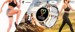 Belesy® BQSiRgSk Pro Skull - Smartwatch Dames – Smartwatch Heren - Horloge - 1.28 inch - Kleurenscherm - Stappenteller - Bloeddruk - Hartslag - 75+ Wijzerplaten – Sporten – Rose goud – Staal - Siliconen – Skull - Kerstcadeau — thumbnail 13