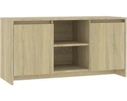 TV kast 102 cm met opbergvakken - lage media unit voor woonkamer