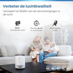 Vibrix PureFlow30 Luchtreiniger / Air Purifier – HEPA H13 + koolstoffilter – 180 m³/u – Voor kamers tot 30 m² – Ionisator – App-bediening – Zeer stil met slaapstand – Luchtkwaliteitindicator — thumbnail 10