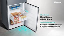 Hisense RB390N4BFC - Koel-vriescombinatie - 300 liter - No Frost - Inverter Compressor - Zwart - Energieklasse C - 35 dB - Super Cool & FastFreeze — thumbnail 13