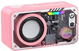 Fivesquare SteelCannon RGB Speaker – Mini Bluetooth Speaker met Transparant Industrieel Design, 5W Bass & RGB Ambient Licht Roze — thumbnail 1