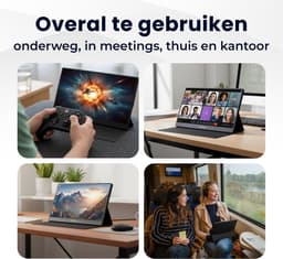 HoriVue Premium Portable Monitor 15.6 inch - Full HD - Extra Scherm Laptop - Draagbare Monitor voor Laptop met Speakers - Touchscreen - Gaming - IPS Beeldscherm - 1 Kabel - Zwart — thumbnail 10
