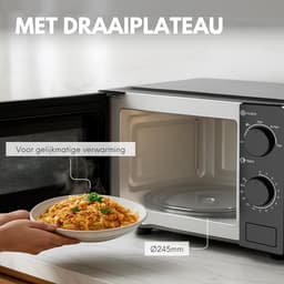 COOK-IT Vrijstaande Magnetron - 20L - 5 Verwarmingsstanden - Microgolfoven - Microwave - Zwart — thumbnail 5