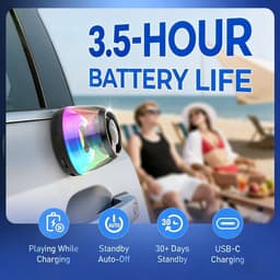 Magnetische Bluetooth Speaker - Draagbare Mini Bluetooth Speaker Met Telefoonhouder - 3.5 Uur Batterijduur & 5W Luidspreker - Met TWS En RGB Verlichting - Ondersteunt TF-Kaart En AUX Invoer - Voor Thuis Kantoor En Onderweg — thumbnail 3