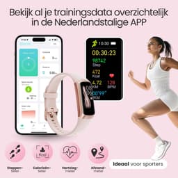 Siltcon® Vitéa Activity Tracker – Stappenteller Horloge - Hartslagmeter – Bloeddrukmeter - Slaapmonitor - Saturatiemeter – Sporthorloge – Smartwatch Dames, Heren & Kinderen - Geschikt voor iOS/Android - RVS - Elke pols - Incl. 2 Bandjes — thumbnail 7