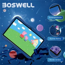 BOSWELL Kindertablet - Kinder Tablet - Kids Tablet - 7 inch - Kindertablet vanaf 3 jaar - Opslag tot 128GB - Android 14 - Ouderlijk Toezicht - Incl. Blauwlichtfilterbril, Touchpen - Blauw — thumbnail 2