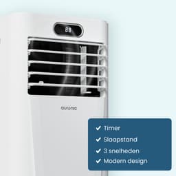 Auronic Mobiele Airco - 7.000 BTU - 3-in-1 - Airconditioning met 2 Raamafdichtingskits - Ventilator - Ontvochtiger - Tot 20m² - Wit — thumbnail 6
