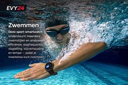 Evy24 Smartwatch GPS 48mm - Sporthorloge Heren en Dames - Belfunctie - Waterdicht - Hartslagmeter - Stappenteller - 2 Bandjes - iOS en Android - Zwart — thumbnail 8