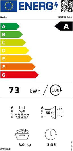 Beko B5T4824W - IronFinish - WiFi - 8kg warmtepompdroger — thumbnail 2