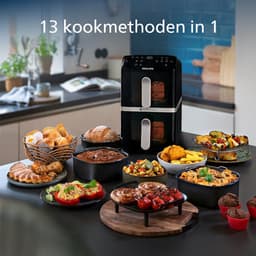 Philips 4000 Series Dual-Stacked Dubbele Airfryer – NA461/00 - 2 Lades (Sync) – 10 L – Tot 6 Personen – Bespaart 45% Ruimte — thumbnail 10