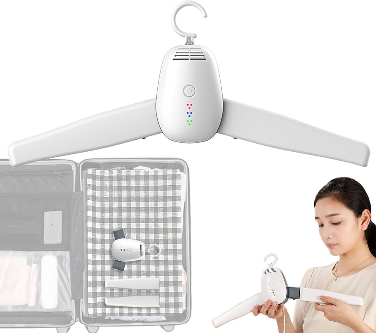 Draagbare Wasdroger – Elektrische Wasdroger 130W - Draagbaar Afneembaar - Roterende haak - Multiporiëndroging - Snel drogend - Voor appartement, vakantie en dagelijks gebruik — afbeelding 1