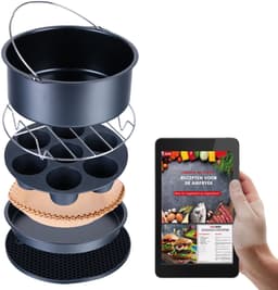 DistinQ Heteluchtfriteuse Airfryer accessoires Set Universeel - Ook geschikt voor Airfryer XL en XXL - ⌀ 20 cm — thumbnail 1