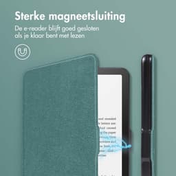 Ereader Hoes - Geschikt voor Amazon Kindle Colorsoft Signature edition (2024)/Amazon Kindle Paperwhite (2024)/Amazon Kindle Paperwhite Signature Edition (2024)/Amazon Kindle Colorsoft (2024) - Donkergroen — thumbnail 2