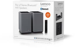 Lenco Hifi Speaker - Boekenplank speakers met Bluetooth - 80W - 2 stuks - Stereo set - SPB-240BKGY - Zwart/Grijs — thumbnail 8