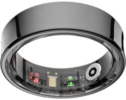 NOLATR Smart Ring LUX Slimme Ring - Stappenteller & Hartslagmeter - Zwart - Maat 12