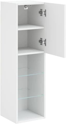 Zwevend TV Meubel met LED Verlichting 102cm Breed Wit - Wandkast en Dressoir — thumbnail 4