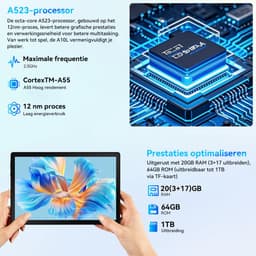 Hotlight A10L - Android 15 Tablet - 10.1 inch - 20(3+17)GB RAM/64GB ROM - Met Toetsenbord, Muis, Oordopjes & Bescherming – 5000mAh — thumbnail 10
