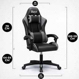 Bayt Gamestoel - Gaming Chair - Gamingstoel - Ergonomische Bureaustoel - Zwart - Verstelbaar — thumbnail 4