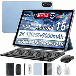 Blackview MEGA 2 Tablet Sets - 4G LTE+WiFi - 12 Inch - 24GB RAM - 128GB - Met Toetsenbord(QWERTY), Beschermhoes, Muis, Stylus - Android 15 - Widevine L1 - 9000mAh - Blauw — thumbnail 1