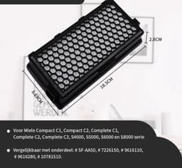 Replacements® HEPA-filters geschikt voor Miele Active AirClean 50 – Voor Complete C3, C2, S8, S6, S5, S4 - Vervangt SF-HA 50 - 4 stuks — thumbnail 4
