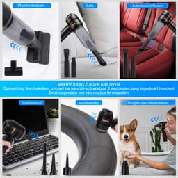 Huisstofmijt Stofzuiger - Draadloze Handstofzuiger - Draadloos - 20000Pa - Autostofzuiger - Krachtige Mini-Stofzuiger Voor Auto - PC - Huis - Keuken - Kieren En Hoeken - Stofzuiger - Hoog Vermogen - Kan Al As Zijn — thumbnail 7