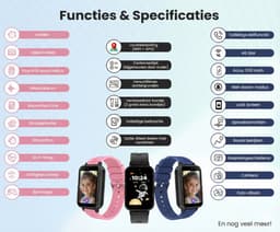 VUBIO A1 GPS Horloge voor Kinderen Met 3 Bandjes - Inclusief Simkaart - Bekijk De Locatie Van Uw Kind - Videobellen - De Leukste Kinder Smartwatch Voor Maximale Veiligheid & Plezier — thumbnail 6