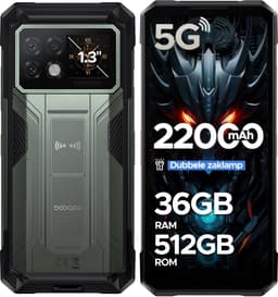 DOOGEE S200 Max 5G AI Outdoor-telefoon-22000 mAh/66 W batterij-36 (16 + 20) GB+512 GB-Android 15-6,72inch FHD+120 Hz-scherm aan de voorkant-1,3-inch scherm aan de achterkant-108 MP+20 MP nachtzicht+32 MP camera's-Dubbele 120 LM kampeerlamp-WiFi 6-NFC — thumbnail 1