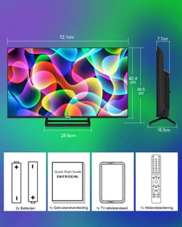 TuTu Google TV - LED HD - 32 Inch/82 cm - Frameless Design - Tripple Tuner DVB-T/T2/S/S2/C - HDMI x3, USB x2, CI+ - Geassembleerd in Eindhoven - TUG32HQ1 — thumbnail 11