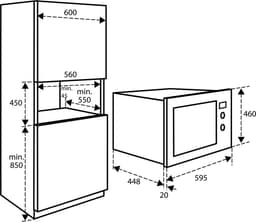 Inventum IMC6132FZWA - Inbouw combi-oven - Hetelucht - Magnetron - Grill - 32 liter - 45 cm hoog - Tot 220 graden - Zwart/RVS — thumbnail 2